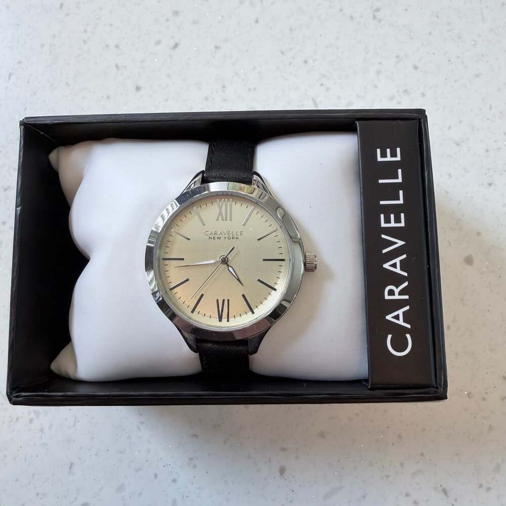Caravelle New York Women's 43L164 Analog Display Japanese Quartz Champagne Watch